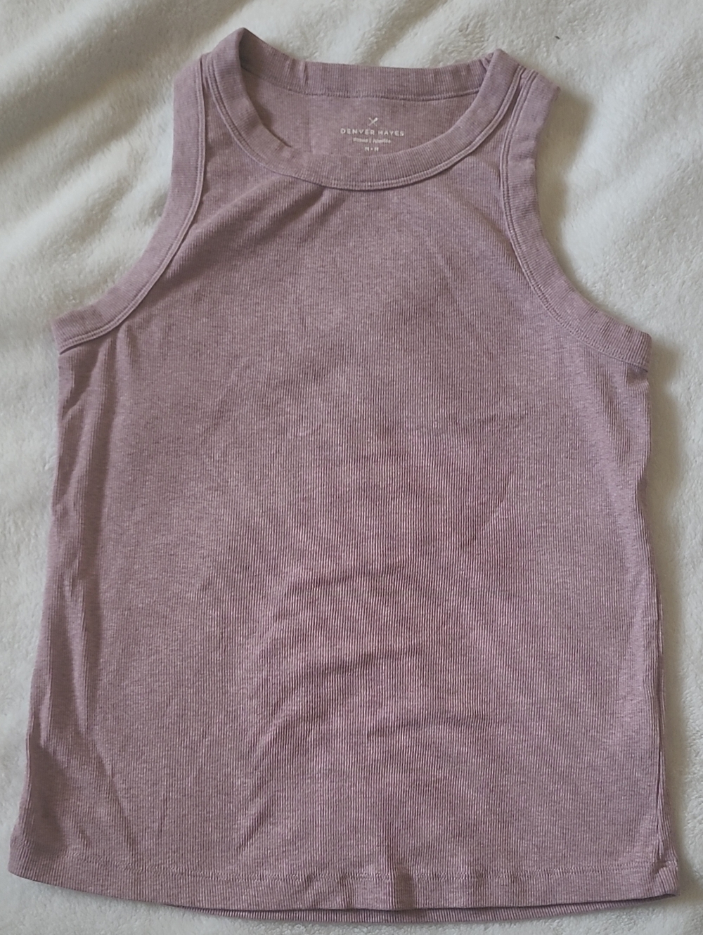 Denver Hayes Ribbed Crewneck Tank - Mauve Pink